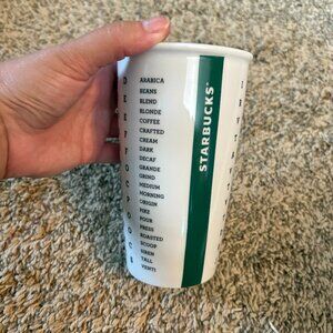 Starbucks Ceramic Word Search Travel Tumbler Mug